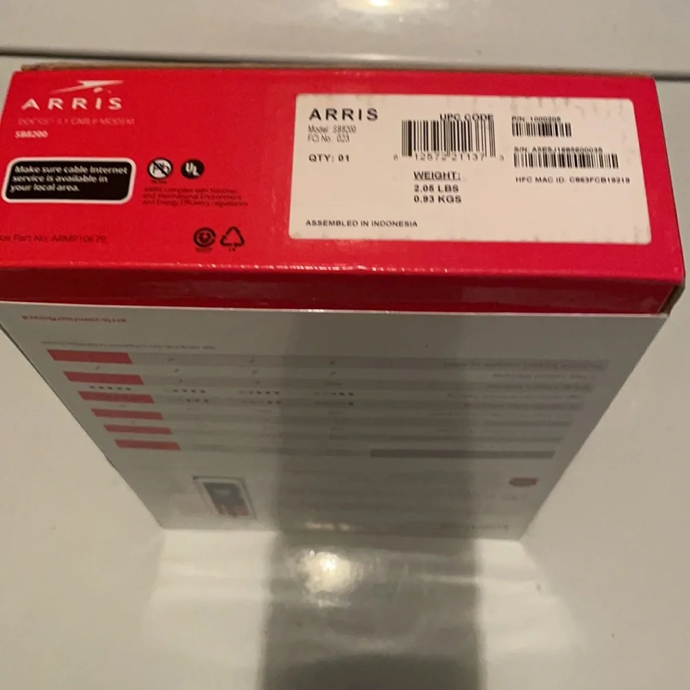 ARRIS Surfboard SB8200 DOCSIS 3.1 Cable modem 2 1GB+ Illuminate monthly fees